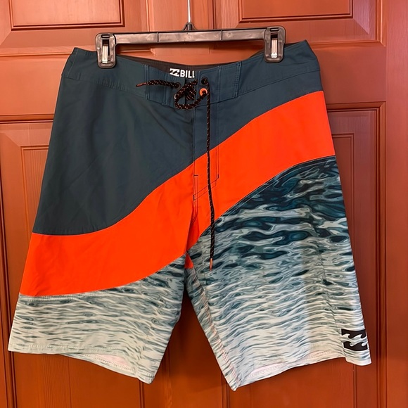 Billabong Platinum X Boardshorts Swim Trunks M100EPUX Orange Green Teal 31 - Picture 1 of 4